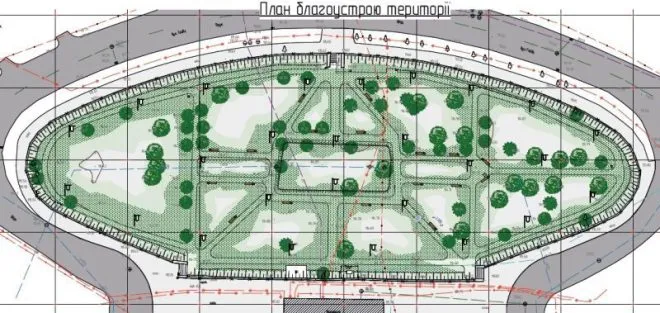 сквер Крупки план благоустрою